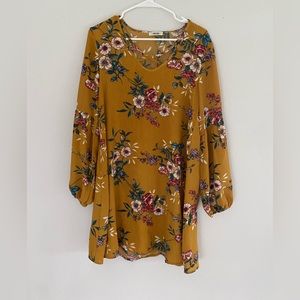 Yellow Floral First Love Long Sleeve Dress Small